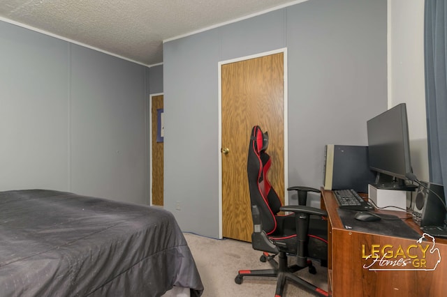 1163 Maple Leaf Ln NW, Walker, MI 49534 - bedroom with carpet flooring, a textured ceiling, and an office area
