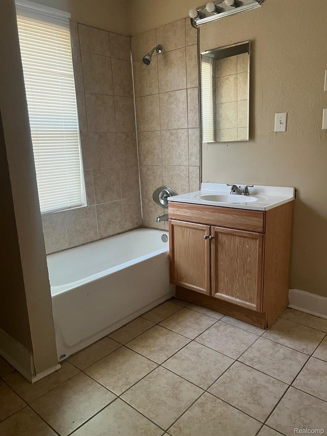 18995 Wormer St, Detroit, MI 48219 - full bathroom featuring tile patterned floors, vanity, and shower / bathtub combination