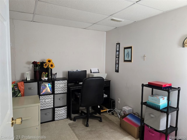 37329 Amhurst Dr Unit 23, Westland, MI 48185 - office featuring a paneled ceiling and carpet