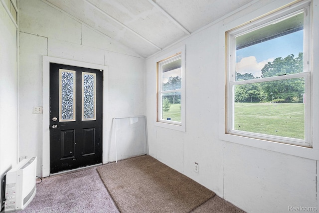3596 Hunt Rd, Lapeer, MI 48446 - foyer with vaulted ceiling, plenty of natural light, and carpet flooring