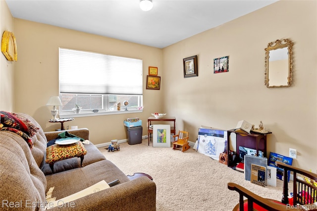 22145 W Village Dr, Dearborn, MI 48124 - carpeted living room with baseboards