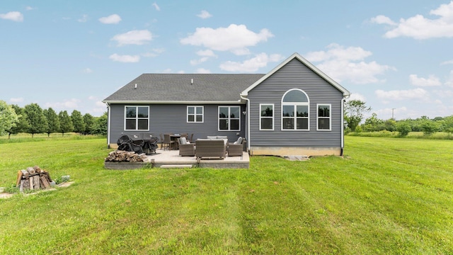3850 Diuble Rd, Ann Arbor, MI 48103 - back of property featuring an outdoor hangout area, a patio area, and a yard