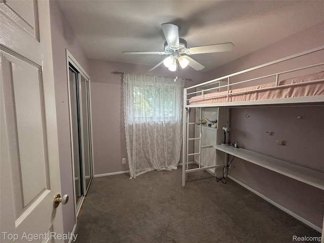 12876 Martin Rd, Warren, MI 48088 - unfurnished bedroom with carpet floors, ceiling fan, and a closet