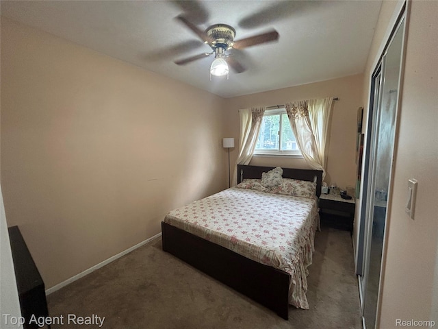 12876 Martin Rd, Warren, MI 48088 - bedroom with carpet, a closet, and a ceiling fan