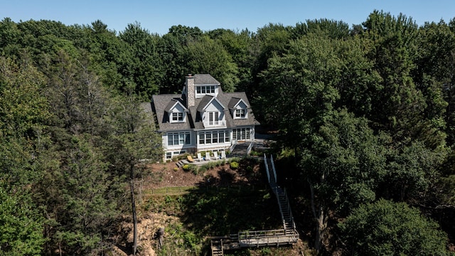 4569 N Ridge Rd, Mears, MI 49436 - view from above of property with a heavily wooded area