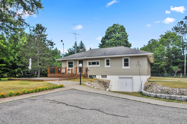 3914 135th Ave, Hersey, MI 49639 - view of front of property featuring a wooden deck