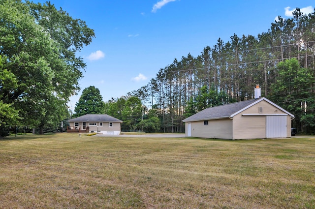3914 135th Ave, Hersey, MI 49639 - view of grassy yard with view of wooded area and an outbuilding