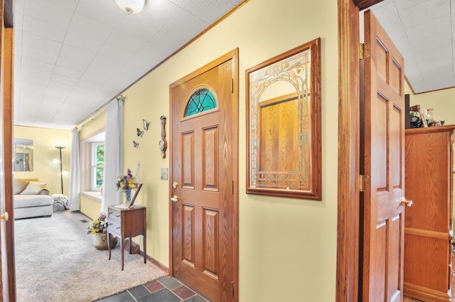 3914 135th Ave, Hersey, MI 49639 - foyer entrance with dark colored carpet