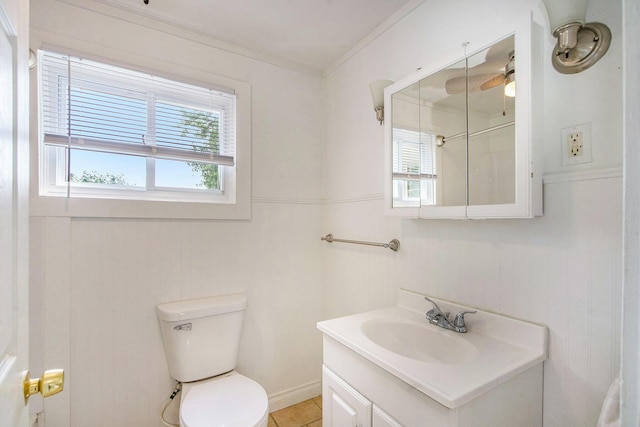 240 Stillwell Ave, Michigan Center, MI 49254 - bathroom with healthy amount of natural light, ornamental molding, vanity, and a shower