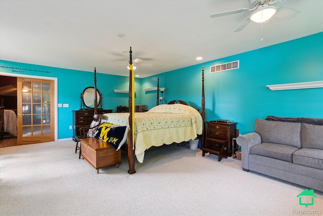 2340 Lakeview Dr, Brooklyn, MI 49230 - bedroom with carpet, ceiling fan, and recessed lighting