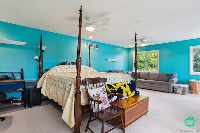 2340 Lakeview Dr, Brooklyn, MI 49230 - carpeted bedroom featuring ceiling fan