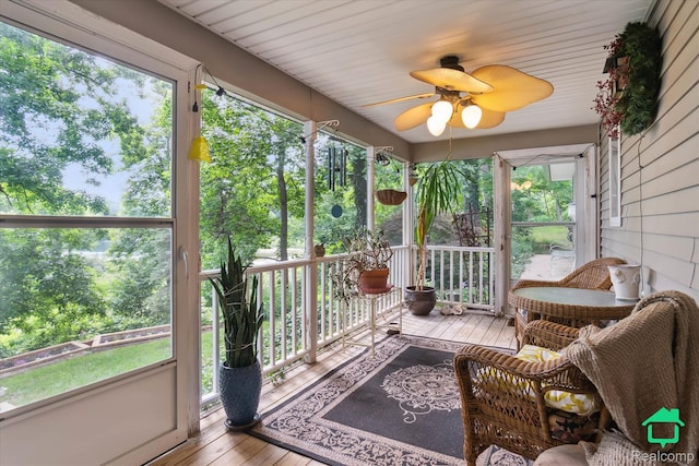 2340 Lakeview Dr, Brooklyn, MI 49230 - sunroom / solarium featuring ceiling fan