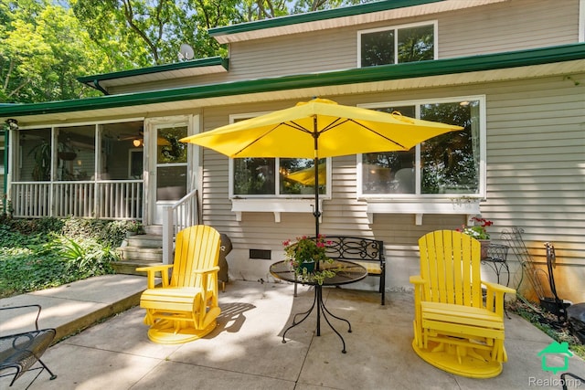2340 Lakeview Dr, Brooklyn, MI 49230 - view of patio featuring a sunroom