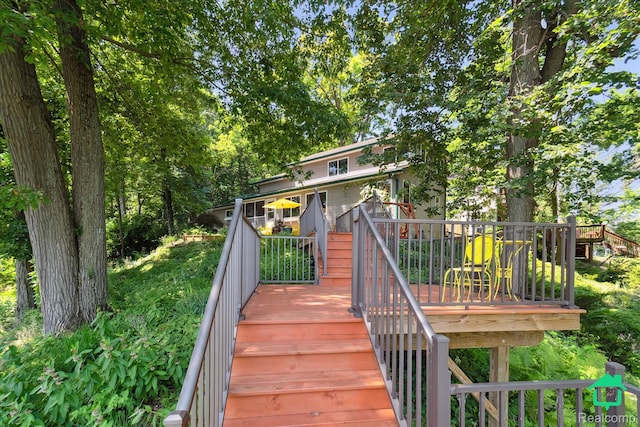 2340 Lakeview Dr, Brooklyn, MI 49230 - wooden deck featuring stairway