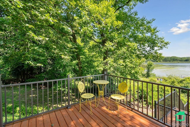 2340 Lakeview Dr, Brooklyn, MI 49230 - wooden terrace featuring a water view