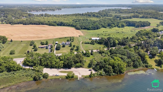 2340 Lakeview Dr, Brooklyn, MI 49230 - aerial overview of property's location with a large body of water