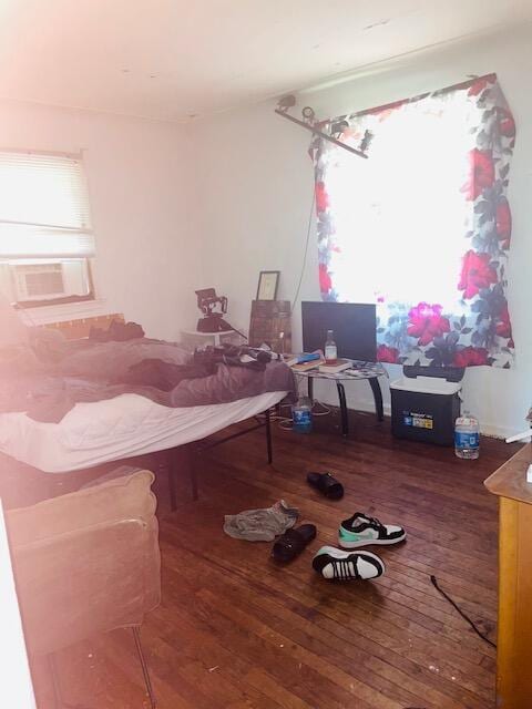 2955 Ewald Cir, Detroit, MI 48238 - living room featuring hardwood / wood-style flooring, plenty of natural light, an office area, and cooling unit