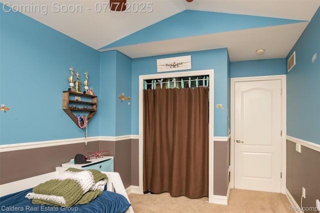 15946 Tubspring Rd, Allenton, MI 48002 - bedroom featuring carpet and lofted ceiling