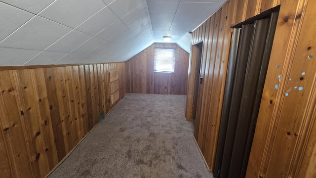 19969 Poinciana, Redford, MI 48240 - bonus room with wood walls, carpet, and lofted ceiling