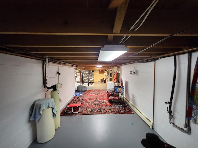 241 Dale St, Grayling, MI 49738 - unfinished below grade area featuring baseboard heating