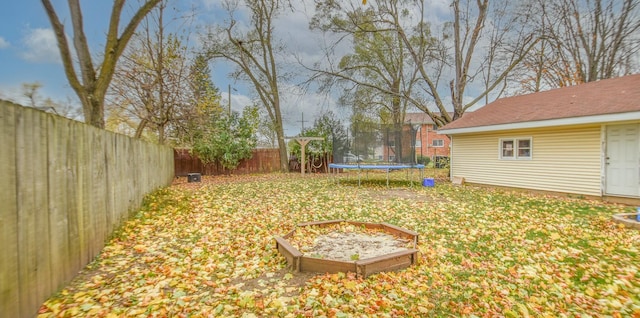 19 Vogt St, Coldwater, MI 49036 - fenced backyard with a trampoline