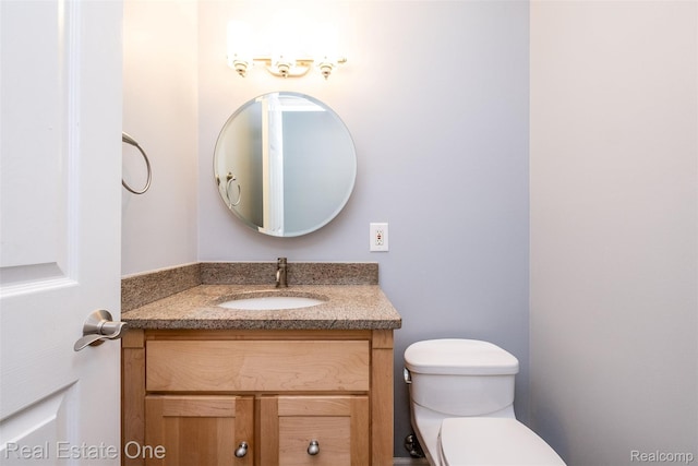 4079 Cumberland Ct, Commerce Twp, MI 48390 - half bathroom featuring vanity and toilet