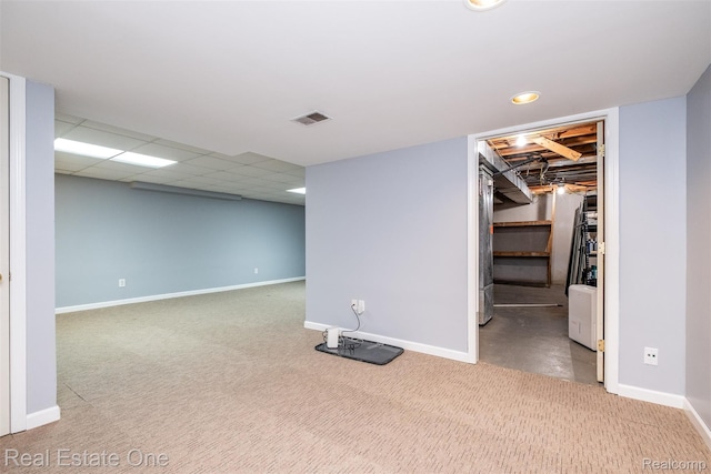 4079 Cumberland Ct, Commerce Twp, MI 48390 - finished basement with carpet flooring and recessed lighting