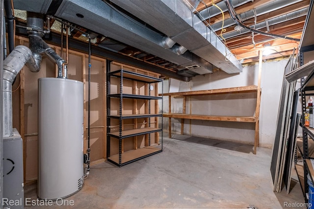 4079 Cumberland Ct, Commerce Twp, MI 48390 - unfinished basement with gas water heater