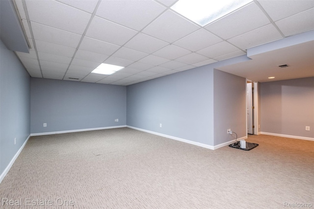 4079 Cumberland Ct, Commerce Twp, MI 48390 - finished basement with carpet floors and a drop ceiling