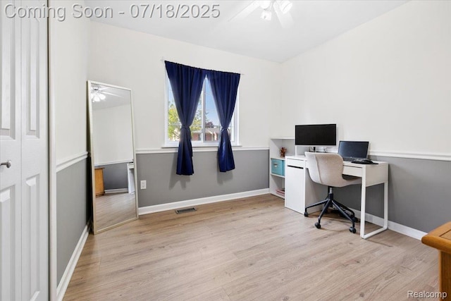 321 Harvard Ave, South Lyon, MI 48178 - office space with ceiling fan and light wood-style flooring