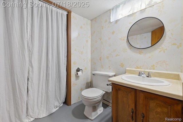 321 Harvard Ave, South Lyon, MI 48178 - bathroom with vanity and wallpapered walls