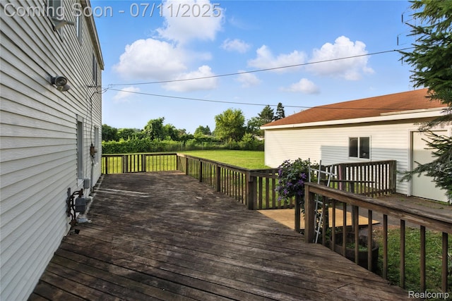 420 Wellsboro St, Walled Lake, MI 48390 - wooden terrace featuring a yard