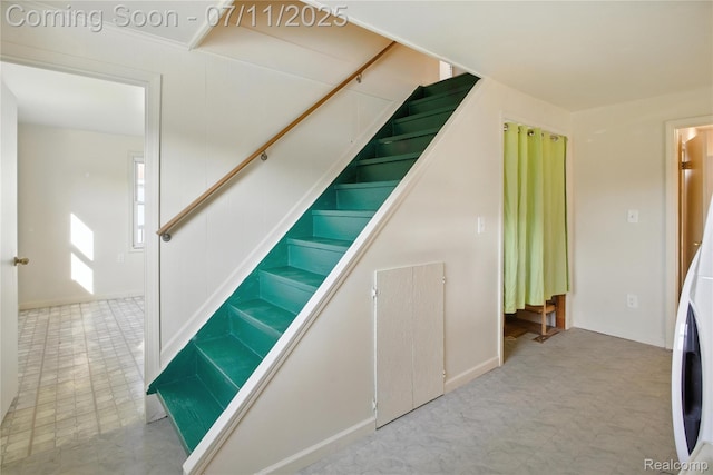 420 Wellsboro St, Walled Lake, MI 48390 - stairway with baseboards and tile patterned floors