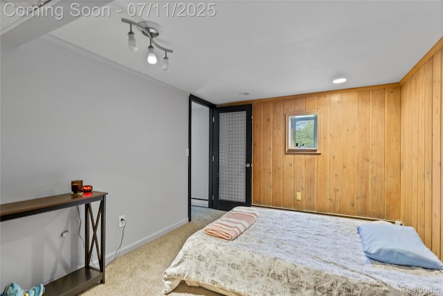 1300 N Livernois Rd, Rochester Hills, MI 48306 - carpeted bedroom with wood walls and baseboards