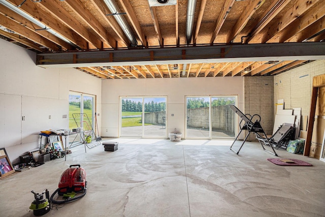 9991 Kaiser Rd, Saline, MI 48176 - interior space with concrete floors