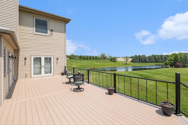 9991 Kaiser Rd, Saline, MI 48176 - deck with a water view and a lawn