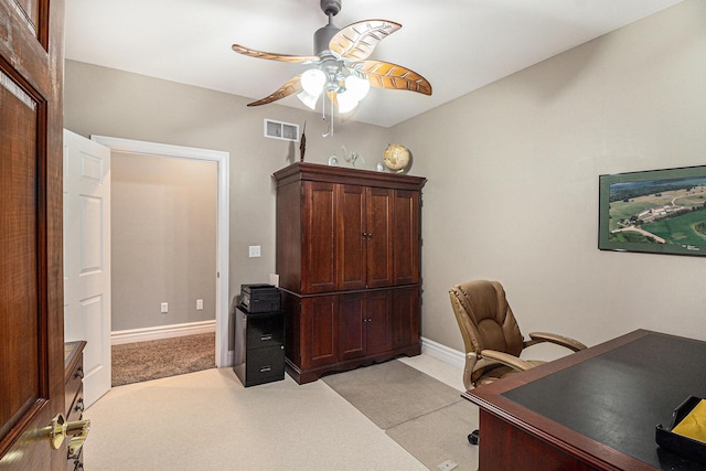 9991 Kaiser Rd, Saline, MI 48176 - office with ceiling fan and baseboards