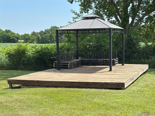 1295 S M 33, West Branch, MI 48661 - wooden deck featuring a gazebo and a yard