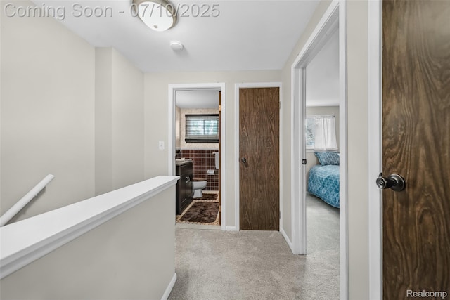 29225 Tessmer Ct, Madison Heights, MI 48071 - hallway featuring carpet, healthy amount of natural light, and an upstairs landing