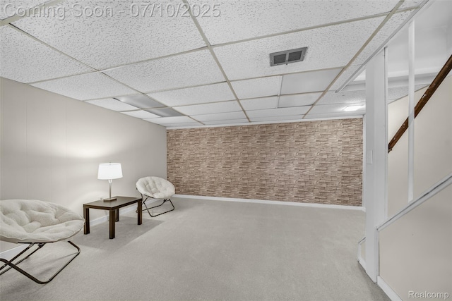 29225 Tessmer Ct, Madison Heights, MI 48071 - unfurnished room with carpet floors and a paneled ceiling
