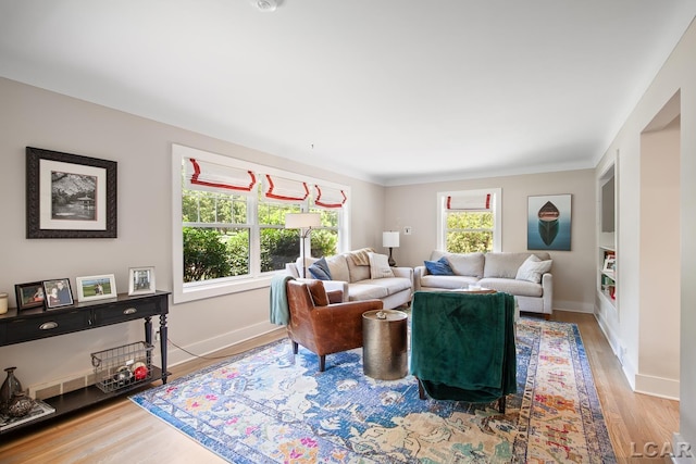 144 N Scott St, Adrian, MI 49221 - living room featuring wood finished floors and baseboards