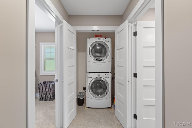 144 N Scott St, Adrian, MI 49221 - washroom featuring stacked washer / drying machine