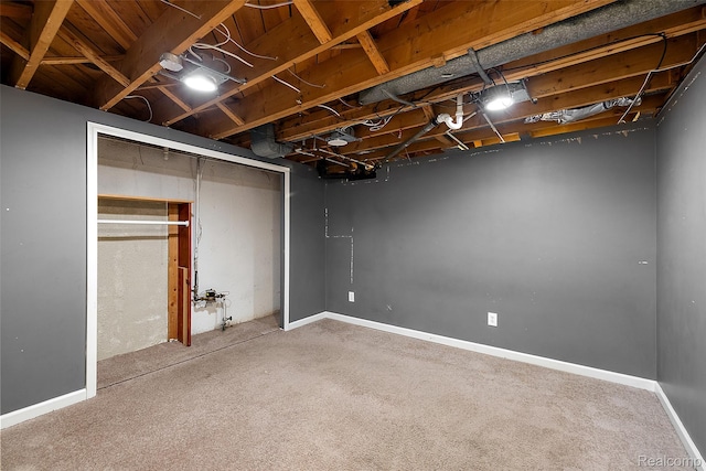 26250 Virginia Dr, Warren, MI 48091 - unfinished basement with carpet flooring