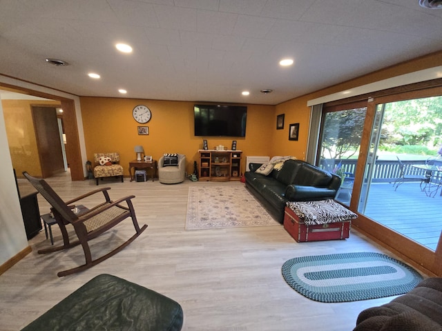971 Weaver Rd, Bronson, MI 49028 - living area featuring wood finished floors and recessed lighting