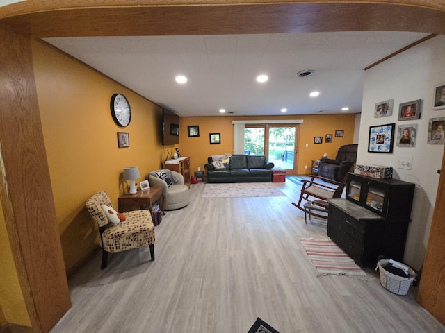971 Weaver Rd, Bronson, MI 49028 - living area featuring wood finished floors and recessed lighting