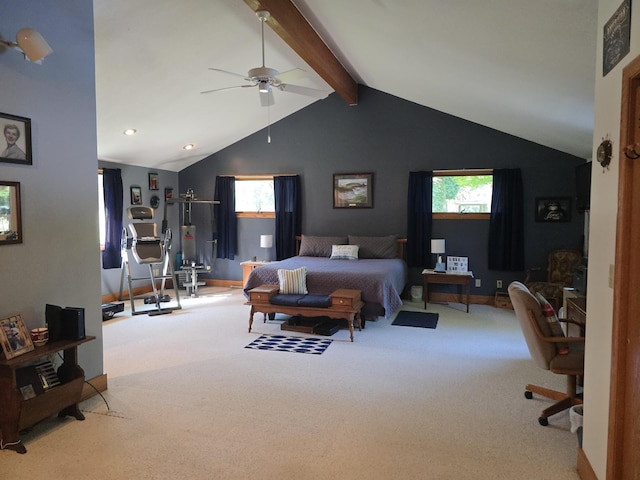 971 Weaver Rd, Bronson, MI 49028 - carpeted bedroom with multiple windows, ceiling fan, and recessed lighting