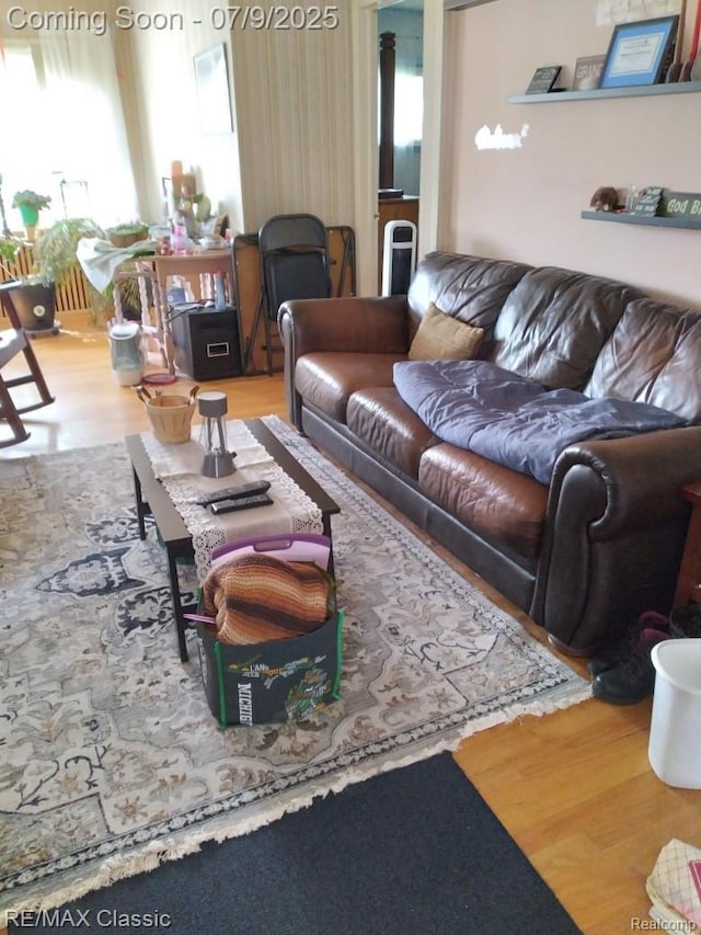 18404 Deering St, Livonia, MI 48152 - living area featuring wood finished floors and healthy amount of natural light