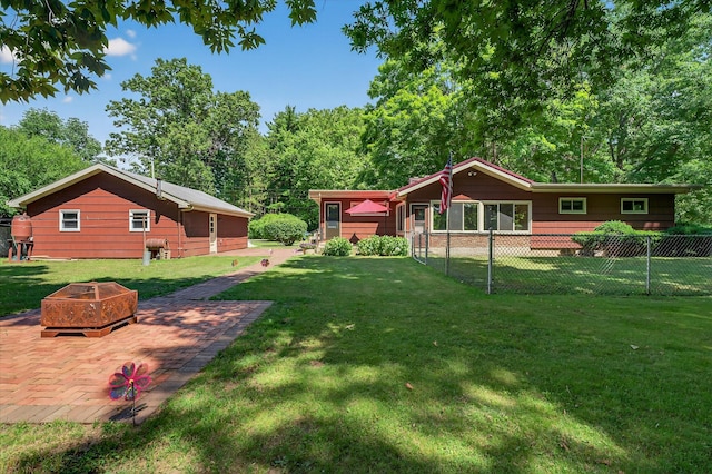 1834 Bond St, Niles, MI 49120 - view of yard with an outdoor fire pit and a patio