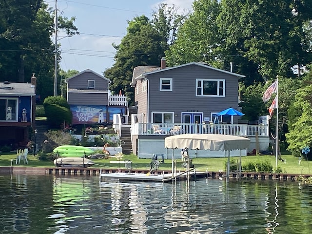 169 Honey Ln, Battle Creek, MI 49015 - back of house with a deck with water view