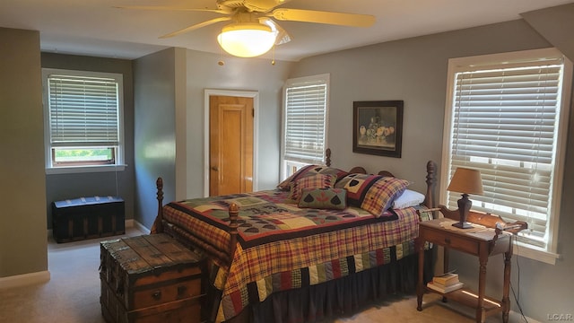 401 Budlong St, Adrian, MI 49221 - bedroom with carpet flooring and ceiling fan